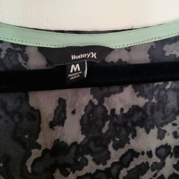 Hurley black & grey splatter dress, wrap around mesh cutouts, size medium - Picture 2 of 3